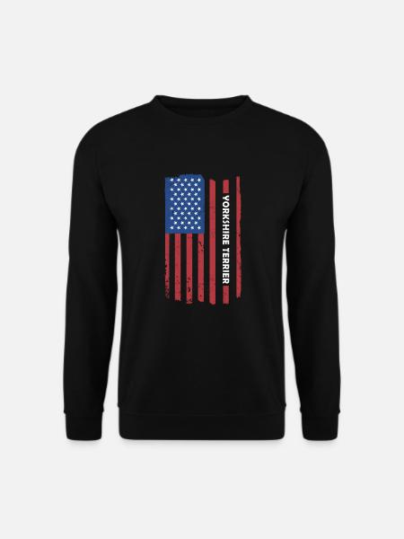 Yorkshire Terrier Us Flag - Unisex Sweatshirt - black