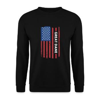 Drapeau des États-Unis de Dogue - Sweat-shirt Unisexe - noir - Devant - Alina (178cm) & Michal (187cm)