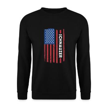 Schnauzer Us Flag - Sweat-shirt Unisexe - noir - Devant - Alina (178cm) & Michal (187cm)