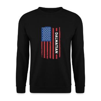 Dalmatian Us Flag - Unisex Sweatshirt - black - Front - Alina (178cm) & Michal (187cm)