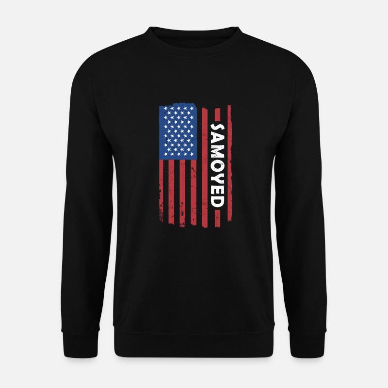 Samoyed Us Flag - Unisex Sweatshirt - black