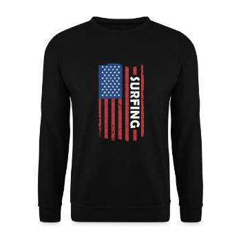 Sport Us Flag Surf - Sweat-shirt Unisexe - noir - Devant - Alina (178cm) & Michal (187cm)