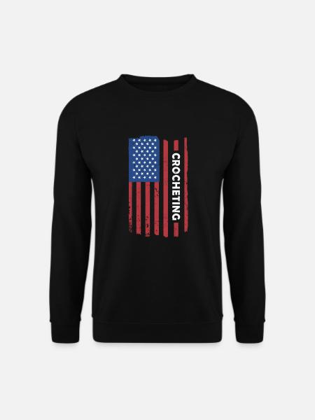 Crocheter Us Flag Crocheting - Unisex Sweatshirt - black