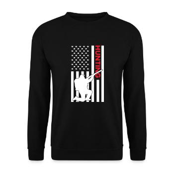Hunter Us Flag Hunting - Unisex Sweatshirt - black - Front - Alina (178cm) & Michal (187cm)