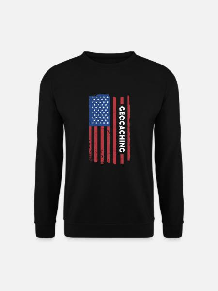 Geocacher Us Flag Geocaching - Unisex Pullover - Schwarz