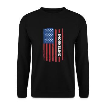 Snorkeler Drapeau Us Snorkeling - Sweat-shirt Unisexe - noir - Devant - Alina (178cm) & Michal (187cm)