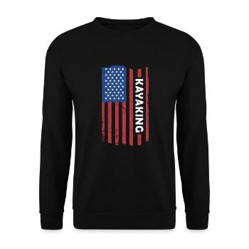 Kayakiste Drapeau Américain Kayak - Sweat-shirt Unisexe - noir - Devant - Alina (178cm) & Michal (187cm)