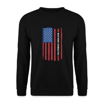 Gymnast Us Flag Rhythmic Gymnastics - Unisex Sweatshirt - black - Front - Alina (178cm) & Michal (187cm)