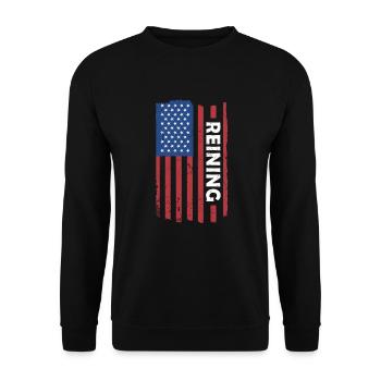 Reiner Us Flag Reining - Unisex Sweatshirt - black - Front - Alina (178cm) & Michal (187cm)