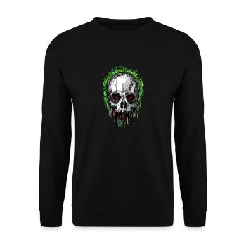 skull_scribble - Unisex Pullover - Schwarz - Vorne - Alina (178cm) & Michal (187cm)