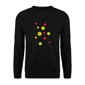 Blumen - Unisex Pullover - Schwarz - Vorne - Alina (178cm) & Michal (187cm)