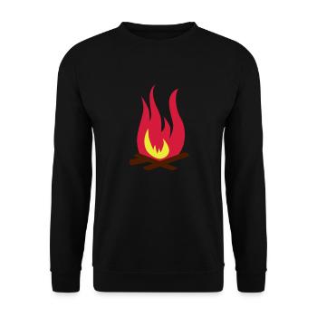 Feuer - Unisex Pullover - Schwarz - Vorne - Alina (178cm) & Michal (187cm)