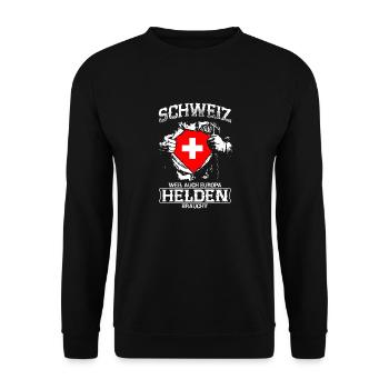 Switzerland - heroes - Europe - Unisex Sweatshirt - black - Front - Alina (178cm) & Michal (187cm)