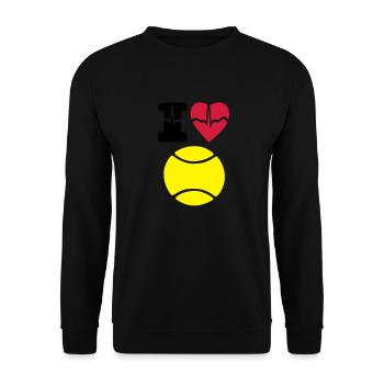 I love tennis - Unisex Sweatshirt - black - Front - Alina (178cm) & Michal (187cm)