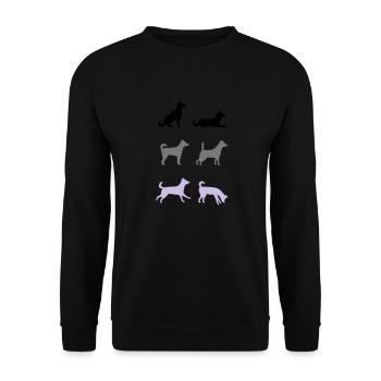 Sechs Hunde - Unisex Pullover - Schwarz - Vorne - Alina (178cm) & Michal (187cm)