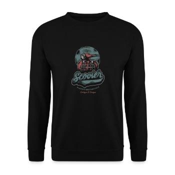Sommer - Rollerfahrer - Spanienfeeling - Unisex Pullover - Schwarz - Vorne - Alina (178cm) & Michal (187cm)