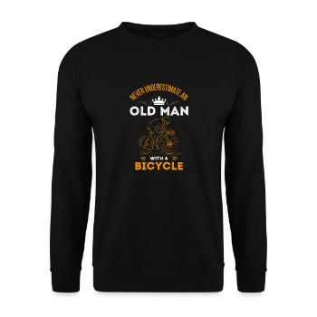 Gift Old Man Road Bike Bicycle Opa Opi - Unisex Sweatshirt - black - Front - Alina (178cm) & Michal (187cm)