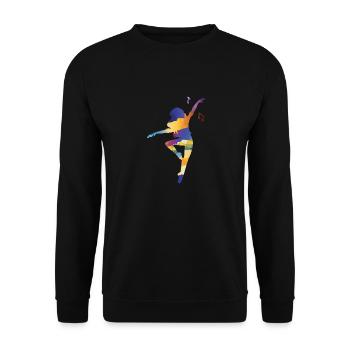 Tanz Feuer Exklusiv Design Geschenkidee Grafik - Unisex Pullover - Schwarz - Vorne - Alina (178cm) & Michal (187cm)