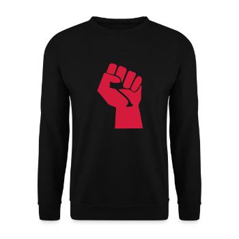 fist revolution symbol vintage sign fun fist - Unisex Sweatshirt - black - Front - Alina (178cm) & Michal (187cm)