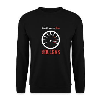 Es gibt nur ein Gas VOLLGAS - Unisex Pullover - Schwarz - Vorne - Alina (178cm) & Michal (187cm)