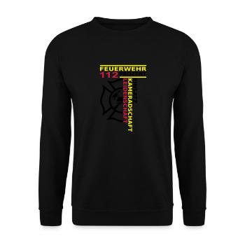 112% Einsatz Kameradschaft Leidenschaft - Unisex Pullover - Schwarz - Vorne - Alina (178cm) & Michal (187cm)