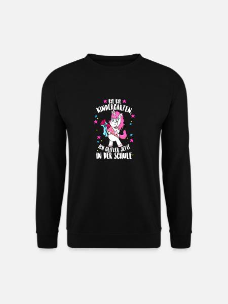 Tschüss Kindergarten Einhorn Einschulung - Unisex Pullover - Schwarz