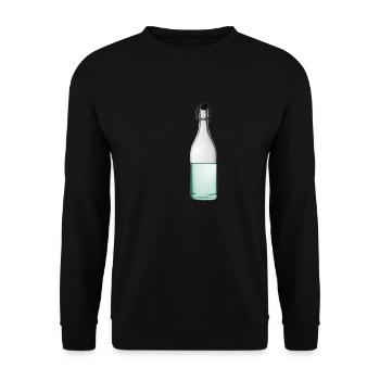 Wasserflasche Flasche Korken - Unisex Pullover - Schwarz - Vorne - Alina (178cm) & Michal (187cm)