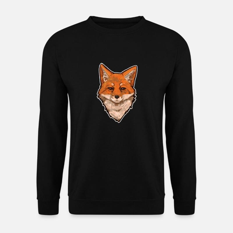 Fuchskopf Foxhead Fuchs Zeichnung Kunst - Unisex Pullover - Schwarz