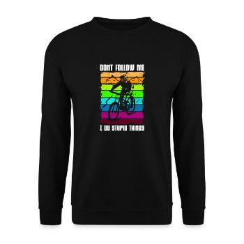 Dont follow me i do stupid things mountain bike and - Unisex Sweatshirt - black - Front - Alina (178cm) & Michal (187cm)