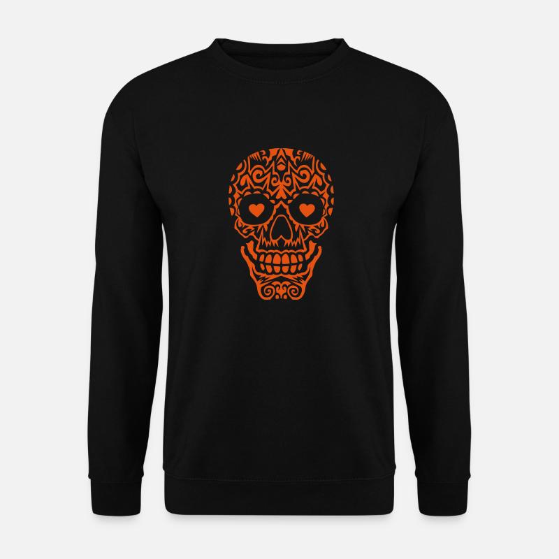 Mexican skull skull heart - Unisex Sweatshirt - black