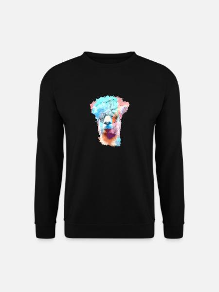 Alpaka, Llama, lama, modern, bunt, purple,graffiti - Unisex Pullover - Schwarz