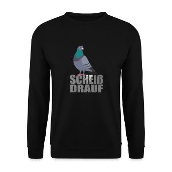 Taube Scheiß drauf - Unisex Pullover - Schwarz - Vorne - Alina (178cm) & Michal (187cm)