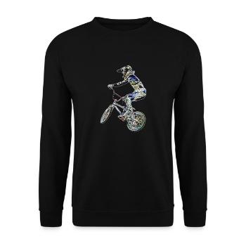 BMX Race Racing Mountainbike Motocross - Unisex Pullover - Schwarz - Vorne - Alina (178cm) & Michal (187cm)