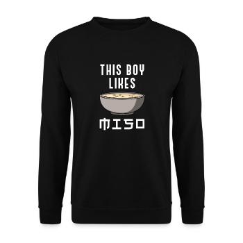 Miso Soup Chef Funny Quote Boy Likes Miso - Unisex Sweatshirt - black - Front - Alina (178cm) & Michal (187cm)