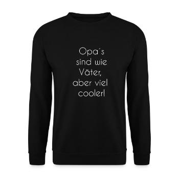 Opa Vater Großvater cool Spruch lustige Sprüche - Unisex Pullover - Schwarz - Vorne - Alina (178cm) & Michal (187cm)