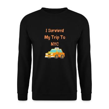 J’ai survécu à mon voyage à New York - Sweat-shirt Unisexe - noir - Devant - Alina (178cm) & Michal (187cm)