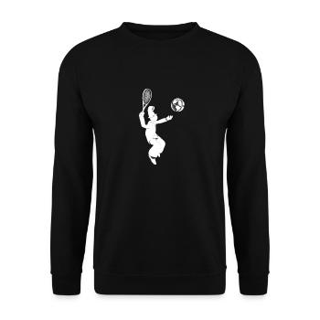 Welttennis im Flug - Unisex Pullover - Schwarz - Vorne - Alina (178cm) & Michal (187cm)