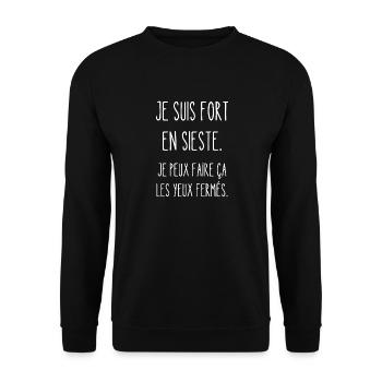 je suis fort en sieste - Sweat-shirt Unisexe - noir - Devant - Alina (178cm) & Michal (187cm)
