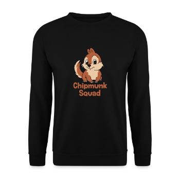 Chipmunk Squad Forest Animal Nature Lover - Unisex Sweatshirt - black - Front - Alina (178cm) & Michal (187cm)