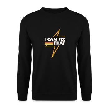 Fix That Lustiges Zitat Elektriker Arbeiter - Unisex Pullover - Schwarz - Vorne - Alina (178cm) & Michal (187cm)