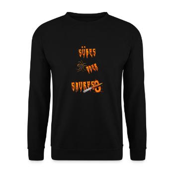 Süßes oder Saures suesses oder saures - Unisex Pullover - Schwarz - Vorne - Alina (178cm) & Michal (187cm)
