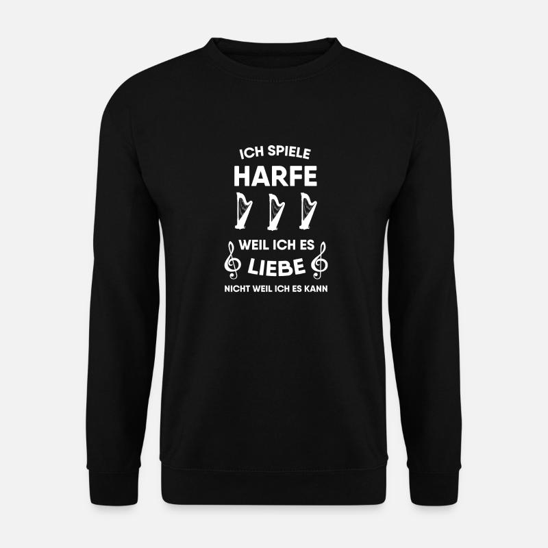 Harfe - Unisex Pullover - Schwarz
