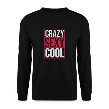 crazy sexy cool Design - Unisex Pullover - Schwarz - Vorne - Alina (178cm) & Michal (187cm)