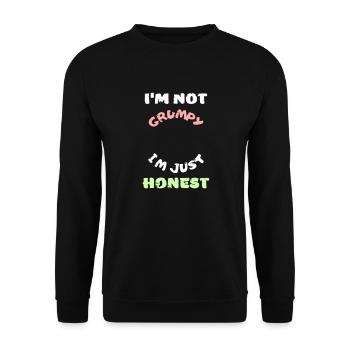 Drôle grincheux lunatique colère honnête vecteur - Sweat-shirt Unisexe - noir - Devant - Alina (178cm) & Michal (187cm)