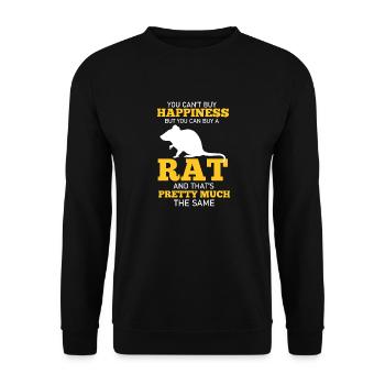 You Cant Buy Happiness But Ratte Nagetier Haustier - Unisex Pullover - Schwarz - Vorne - Alina (178cm) & Michal (187cm)