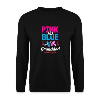 Pink or Blue Granddad Loves You Gender Reveal - Unisex Sweatshirt - black - Front - Alina (178cm) & Michal (187cm)