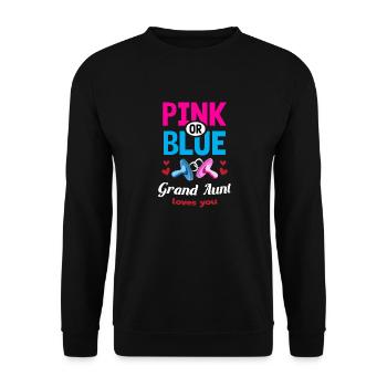Pink or Blue Grand Aunt Loves You Gender Reveal - Unisex Pullover - Schwarz - Vorne - Alina (178cm) & Michal (187cm)