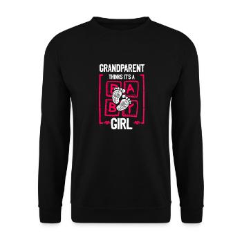 Grand-parent pense que c’est une fille Genre Révéler Drôle - Sweat-shirt Unisexe - noir - Devant - Alina (178cm) & Michal (187cm)
