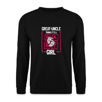 Great-Grandmother Thinks It's a Girl Gender - Unisex Sweatshirt - black - Front - Alina (178cm) & Michal (187cm)