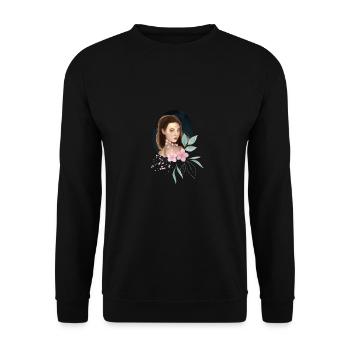 Princess with flowers - Unisex Sweatshirt - black - Front - Alina (178cm) & Michal (187cm)